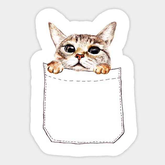 Pocket cat Sticker by annashell